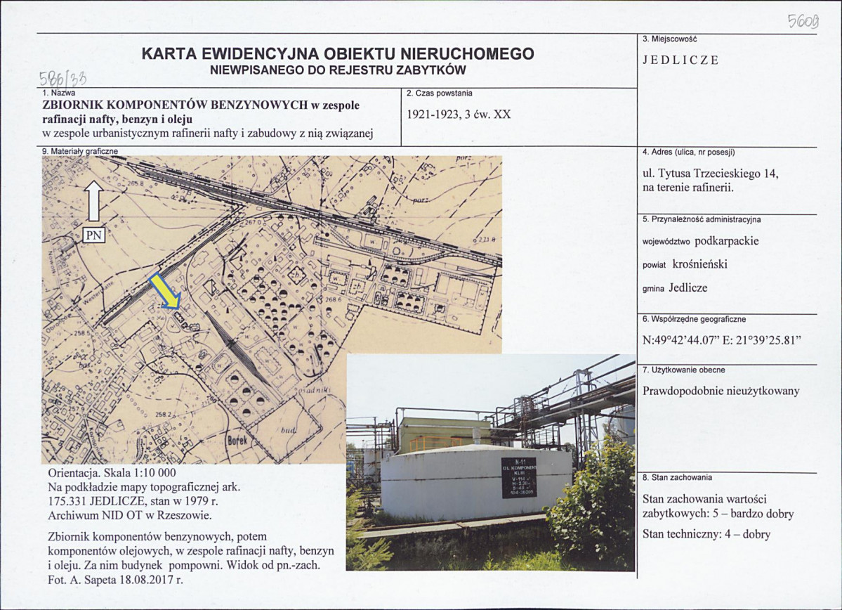 Karta obiektu niewpisanego do rejestru, skan nr 1