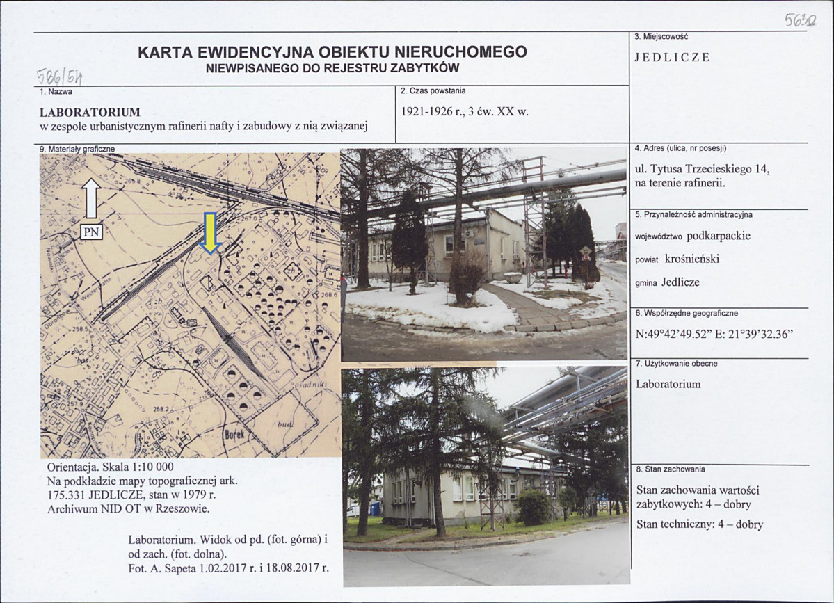 Karta obiektu niewpisanego do rejestru, skan nr 1