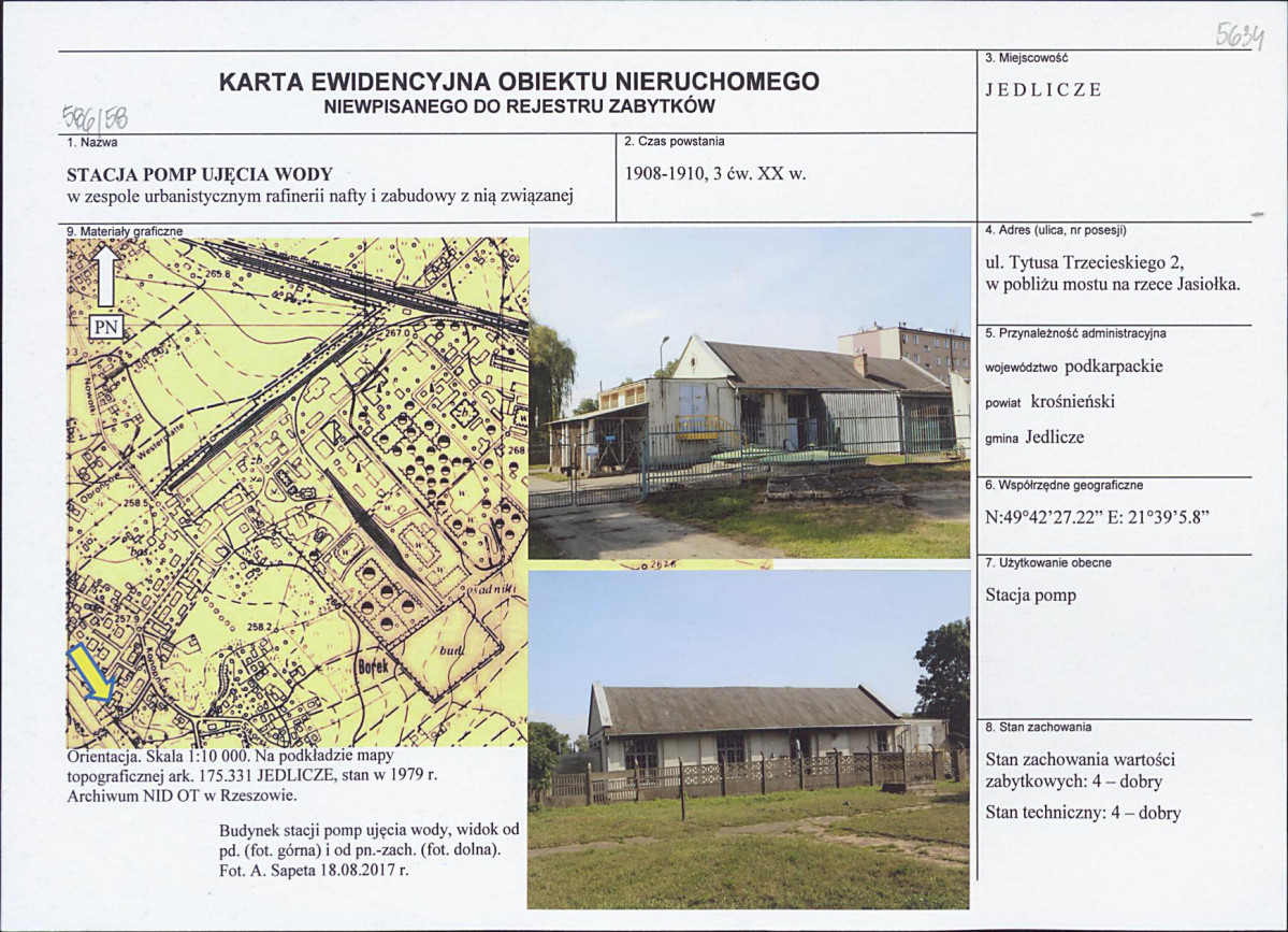 Karta obiektu niewpisanego do rejestru, skan nr 1