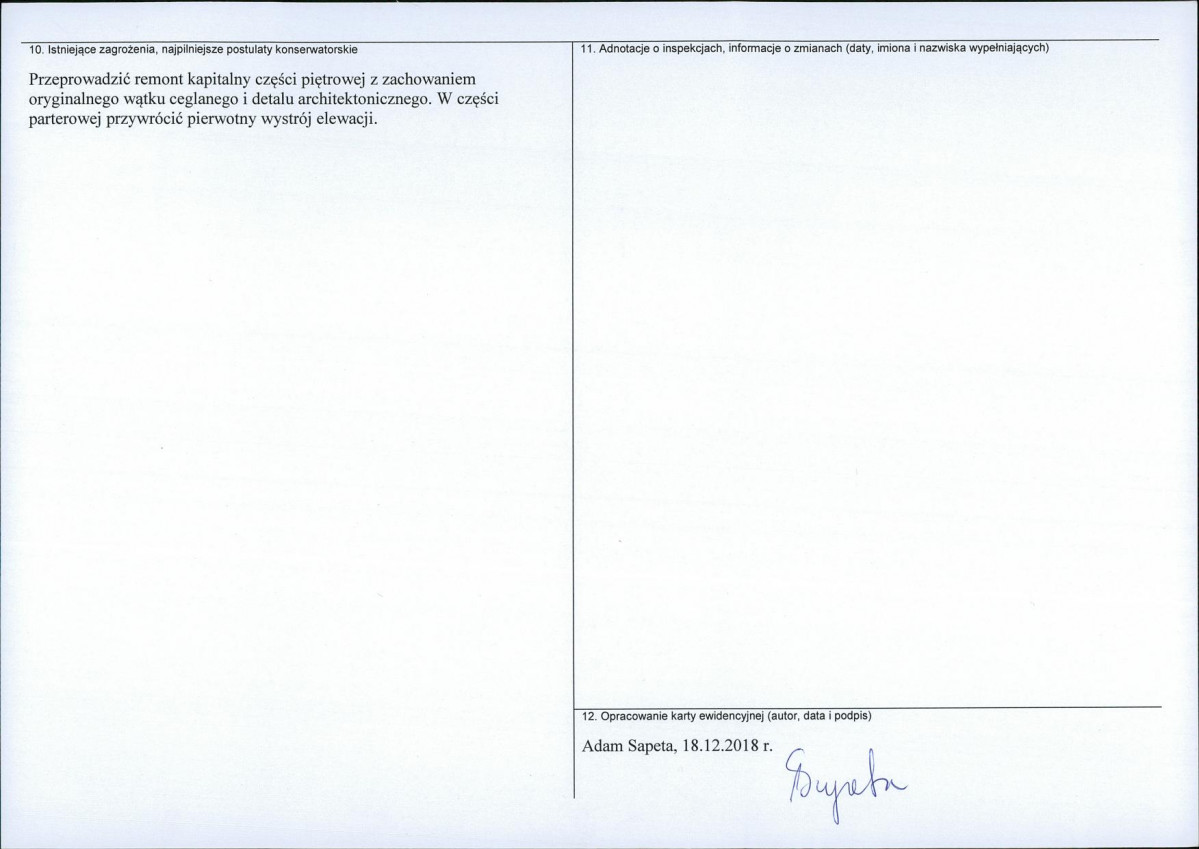 Karta obiektu niewpisanego do rejestru, skan nr 2