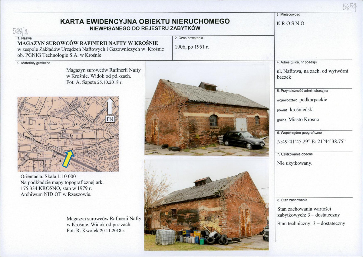 Karta obiektu niewpisanego do rejestru, skan nr 1