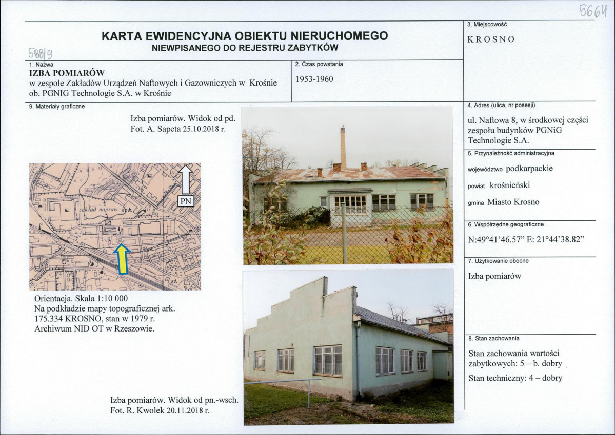 Karta obiektu niewpisanego do rejestru, skan nr 1
