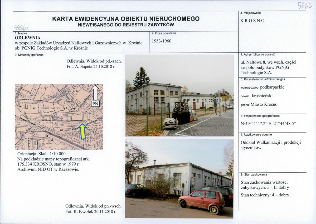 Karta obiektu niewpisanego do rejestru, skan nr 1