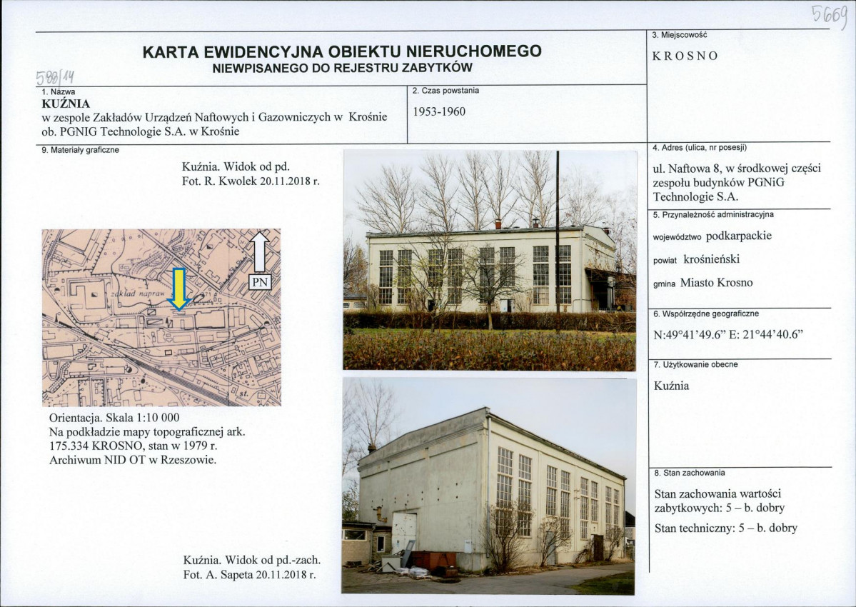 Karta obiektu niewpisanego do rejestru, skan nr 1