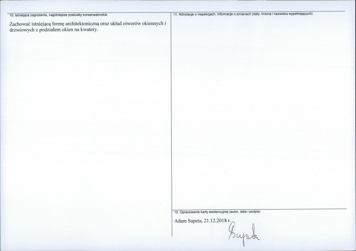 Karta obiektu niewpisanego do rejestru, skan nr 2