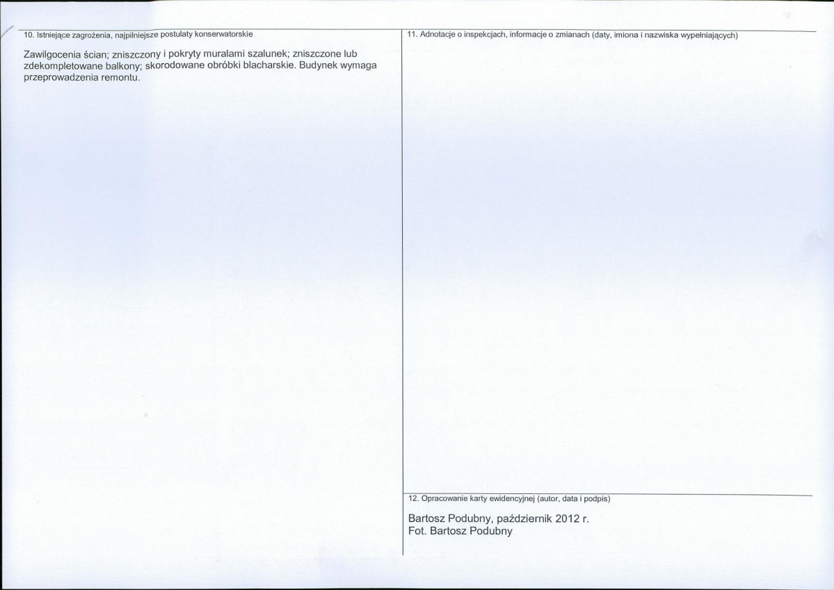 Karta obiektu niewpisanego do rejestru, skan nr 2