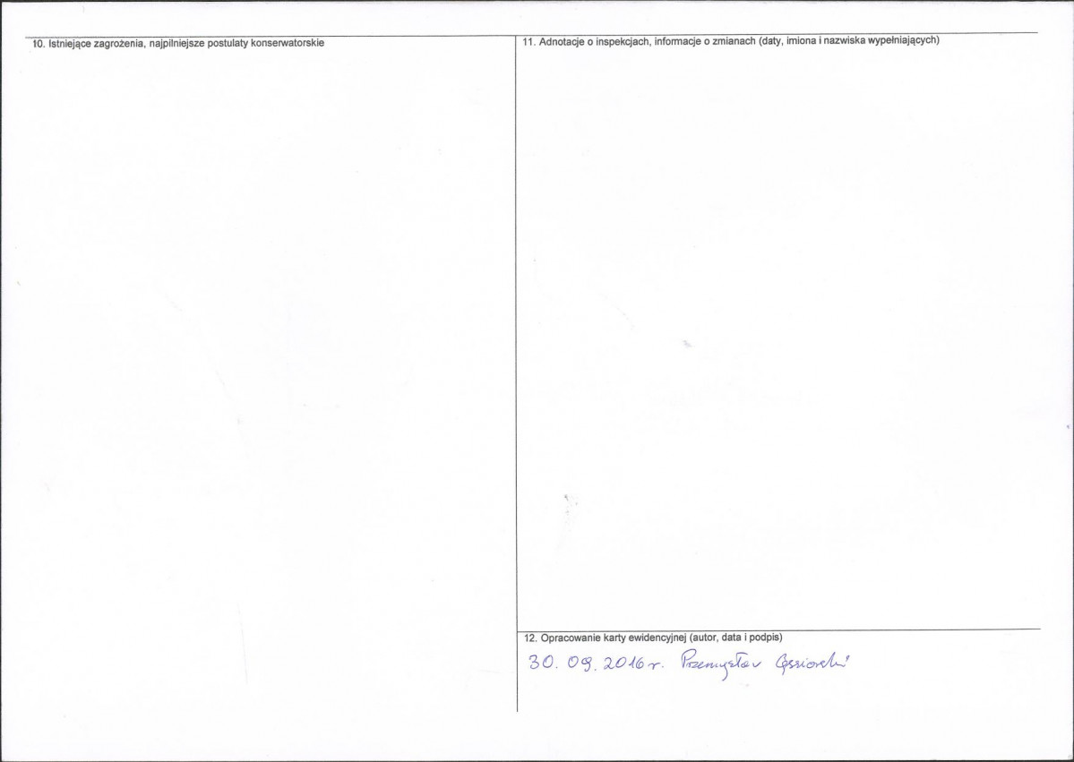 Karta obiektu niewpisanego do rejestru, skan nr 2