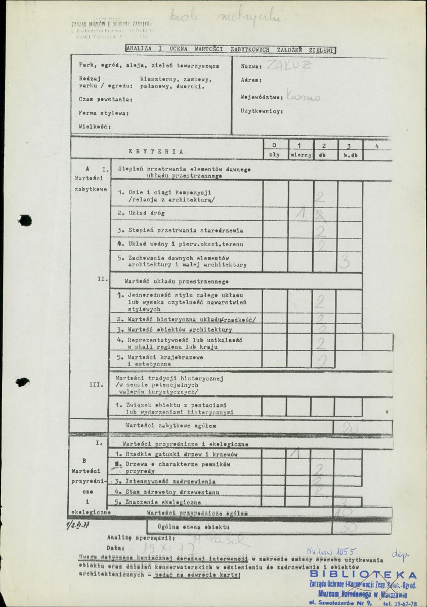Ewidencja parkowa, skan nr 2