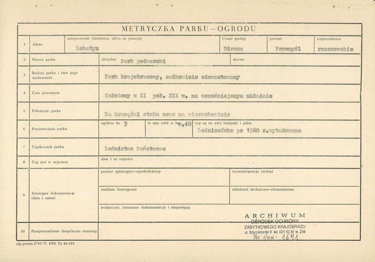 Ewidencja parkowa, skan nr 3