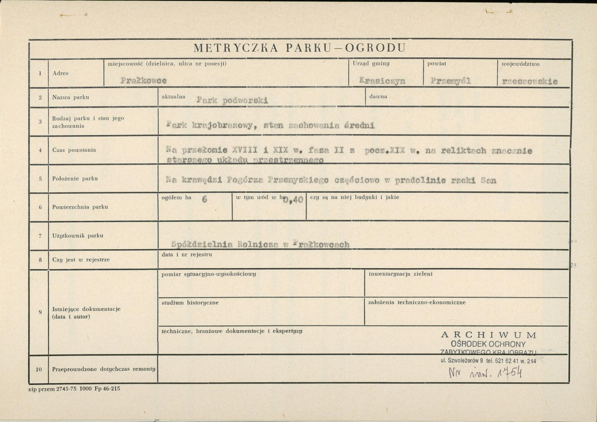 Ewidencja parkowa, skan nr 3