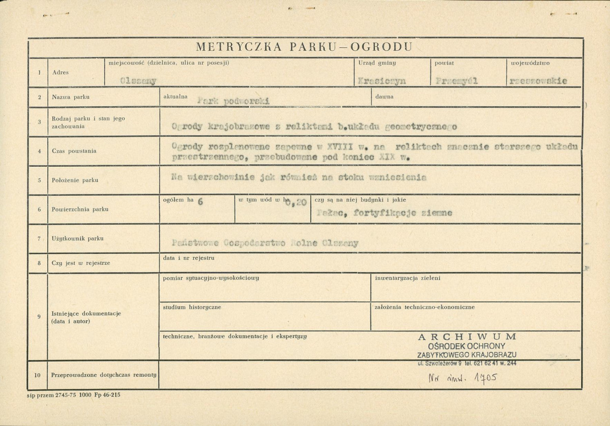 Ewidencja parkowa, skan nr 3