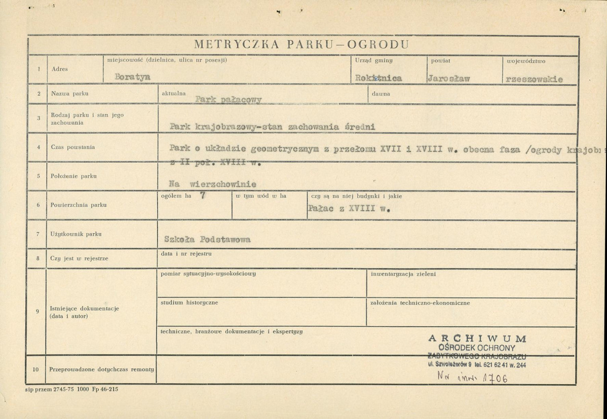 Ewidencja parkowa, skan nr 3