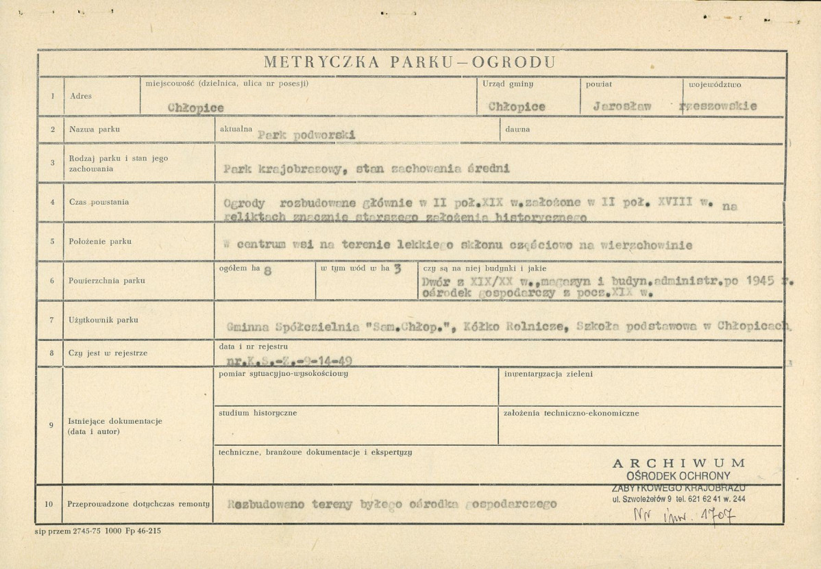 Ewidencja parkowa, skan nr 3