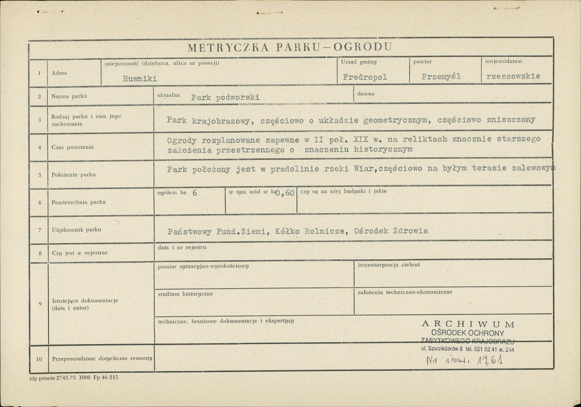 Ewidencja parkowa, skan nr 3
