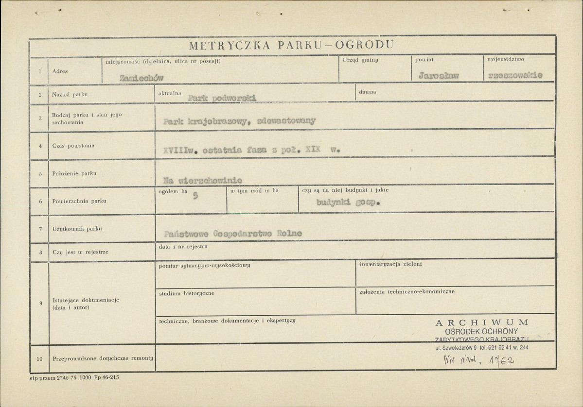 Ewidencja parkowa, skan nr 3