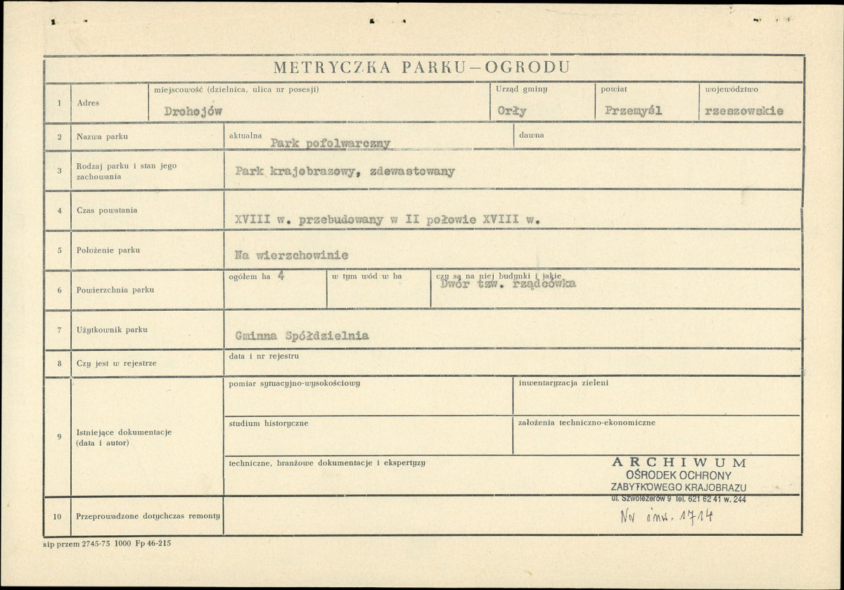 EP - Ewidencja parkowa, skan nr 3