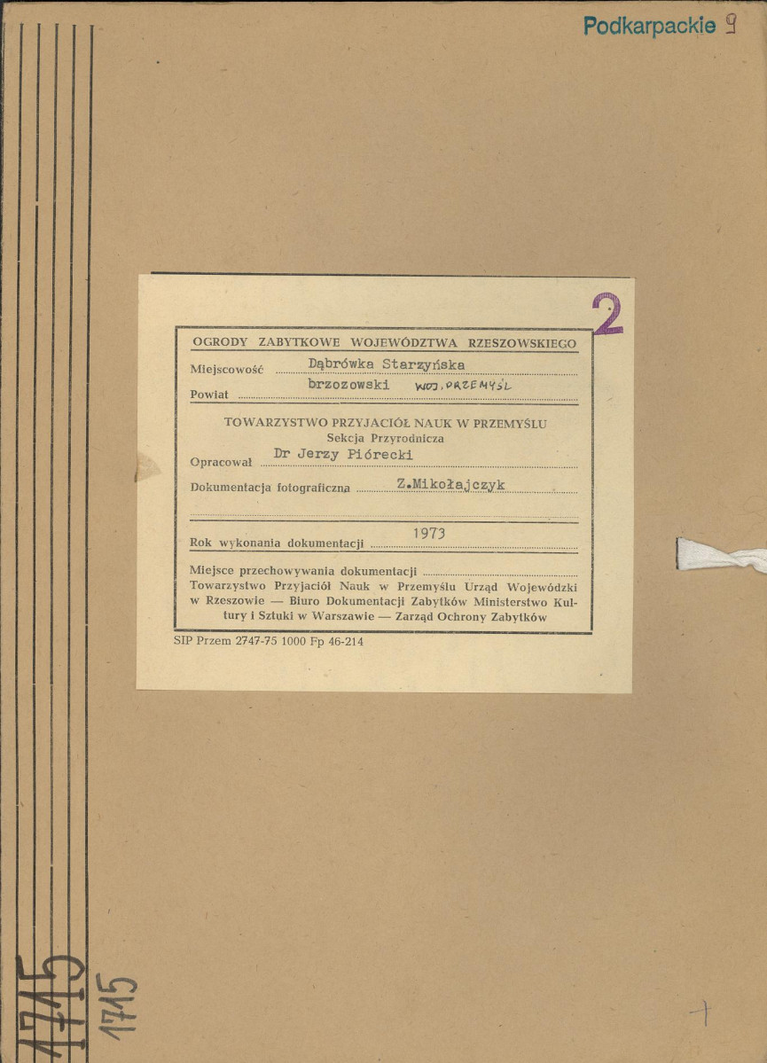 Ewidencja parkowa, skan nr 1