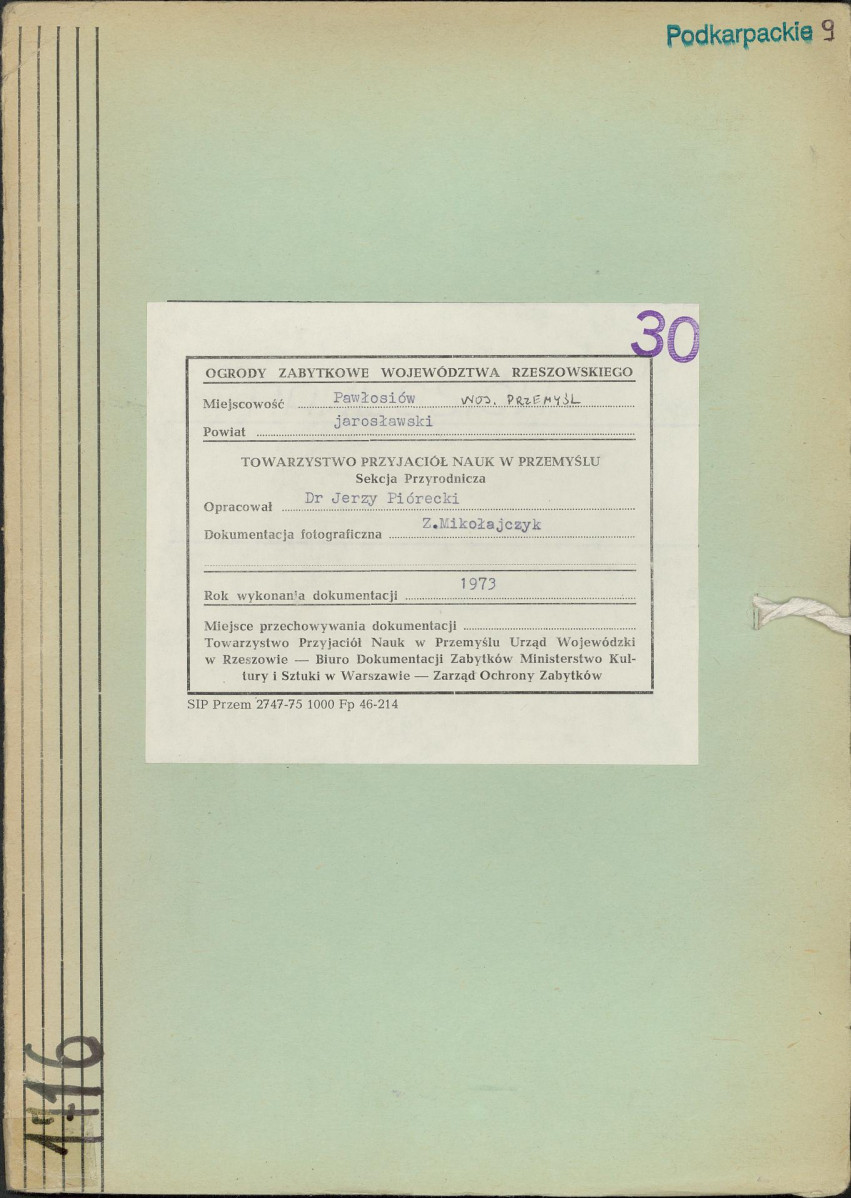 Ewidencja parkowa, skan nr 1