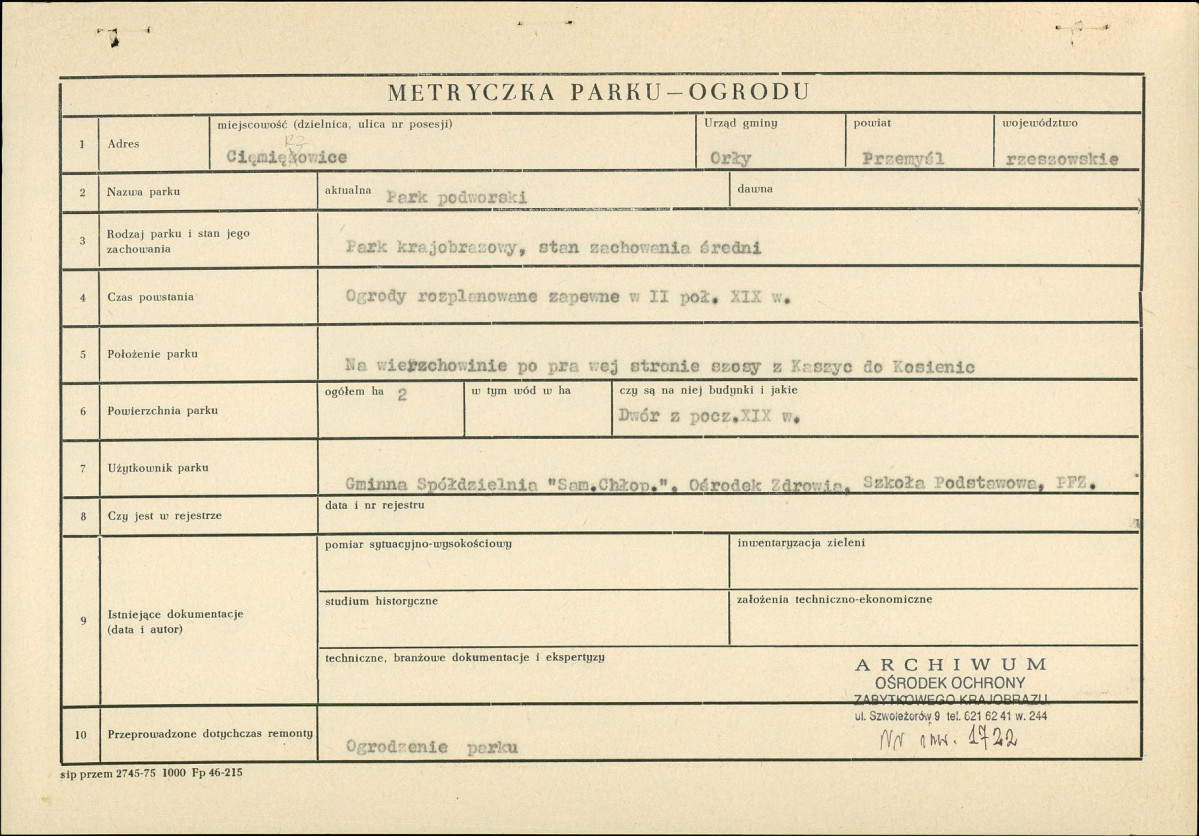 Ewidencja parkowa, skan nr 3