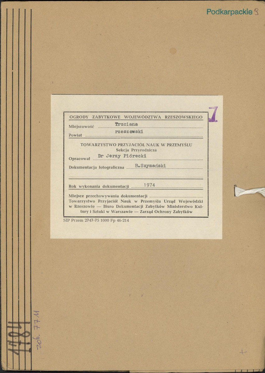 Ewidencja parkowa, skan nr 1