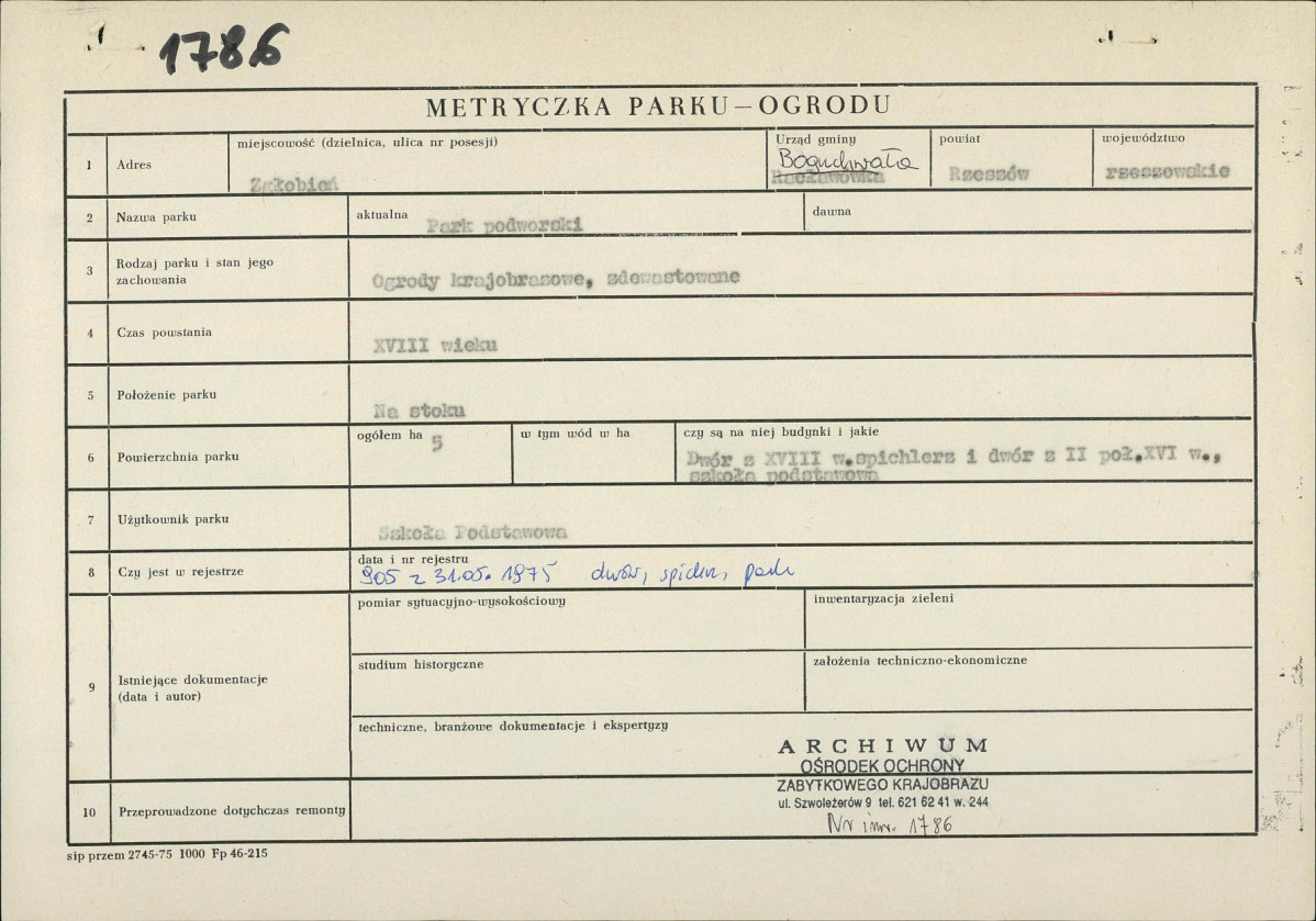 Ewidencja parkowa, skan nr 3
