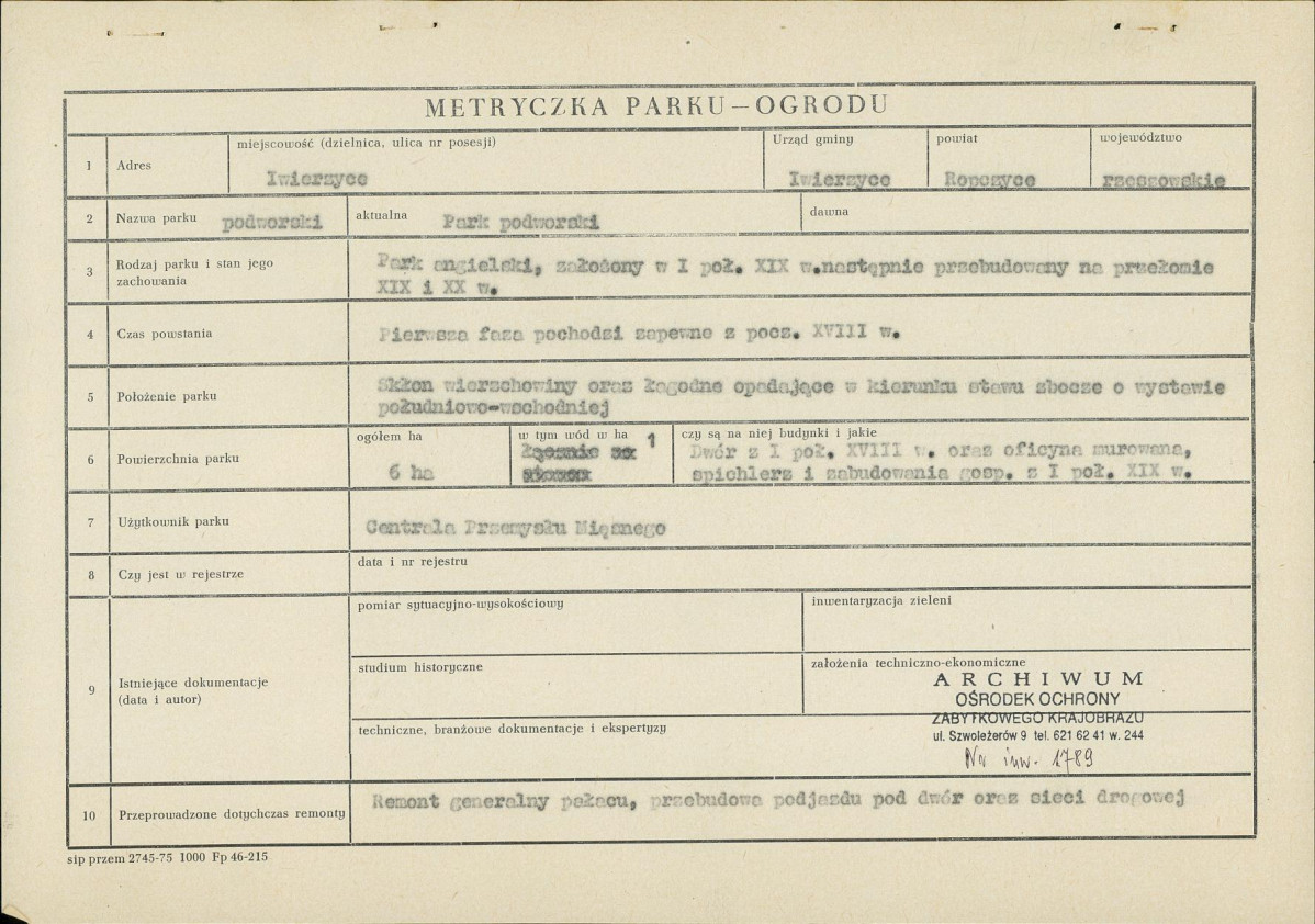 Ewidencja parkowa, skan nr 3