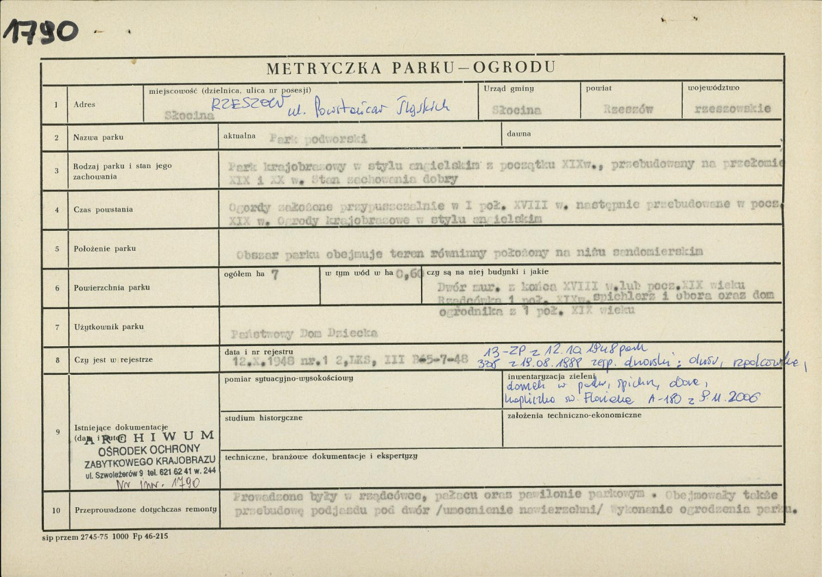 Ewidencja parkowa, skan nr 3