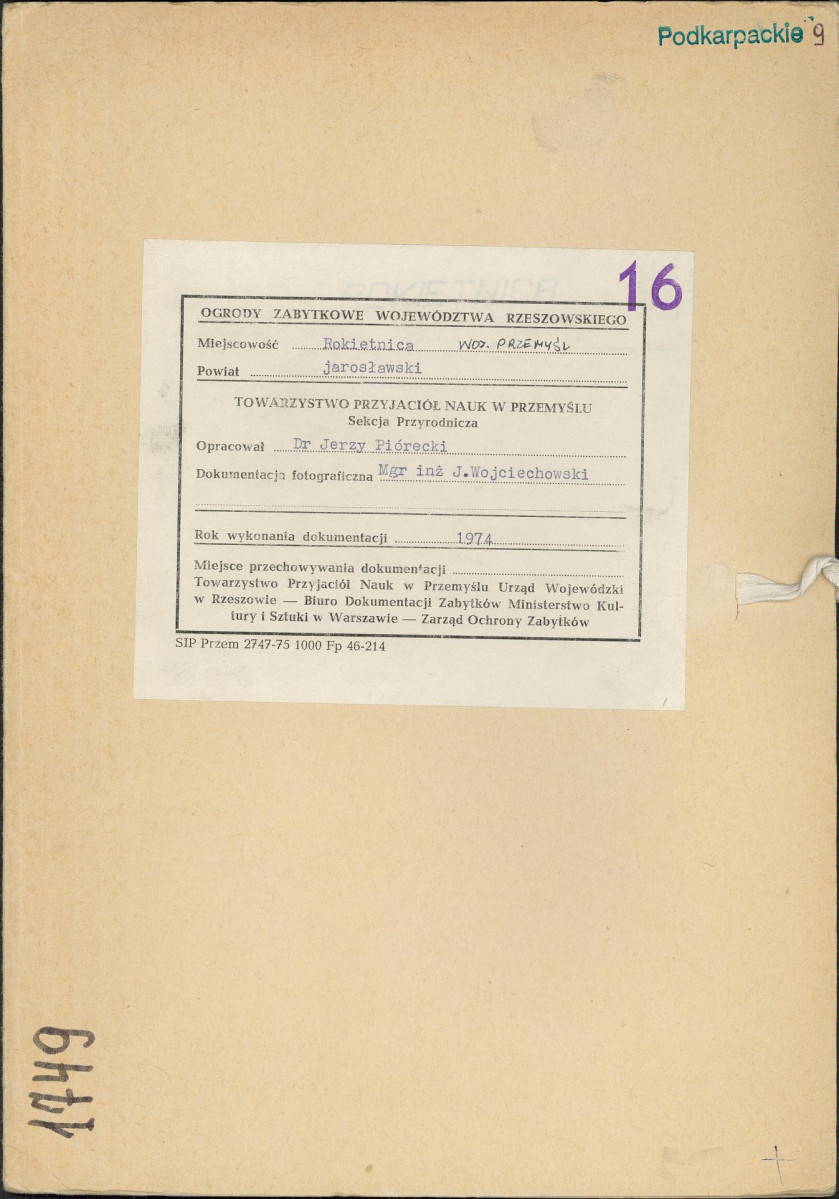 Ewidencja parkowa, skan nr 1