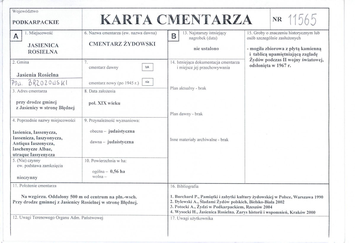 Karta cmentarza, skan nr 1