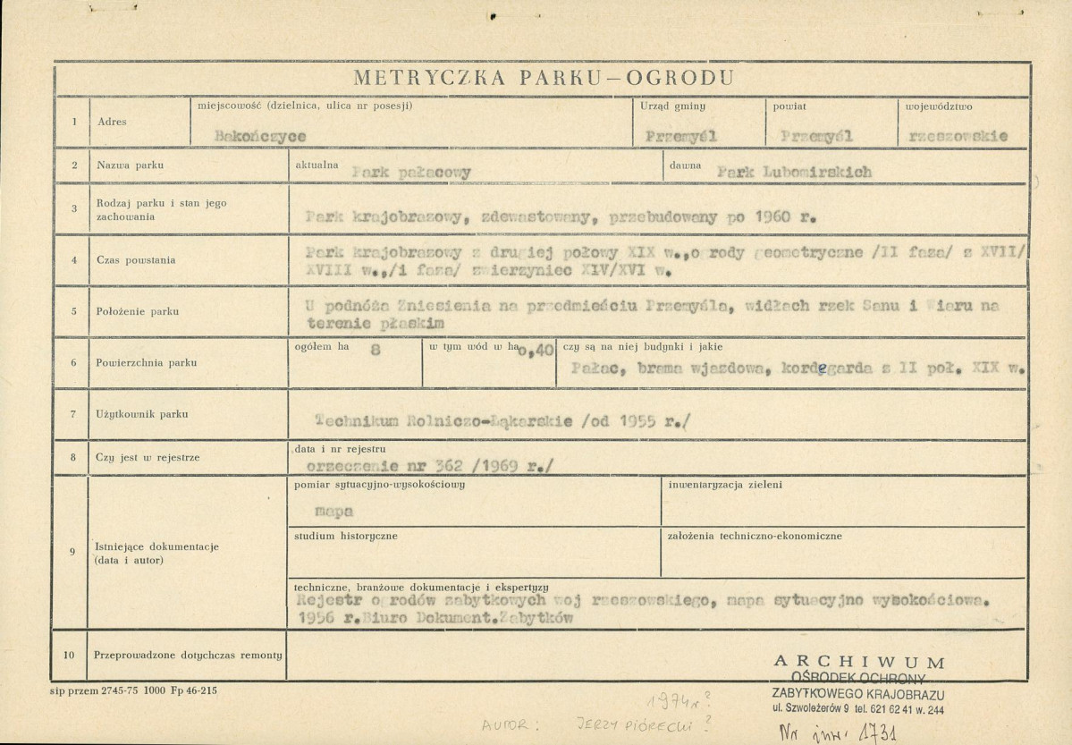 Ewidencja parkowa, skan nr 3