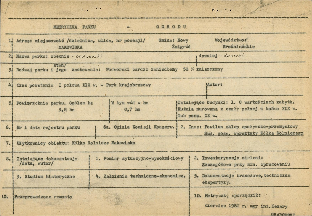 EP - Ewidencja parkowa, skan nr 8