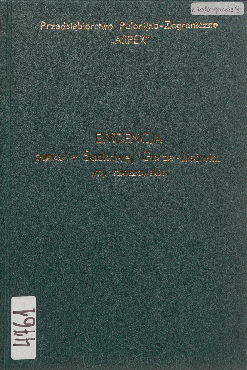 EP - Ewidencja parkowa, skan nr 1