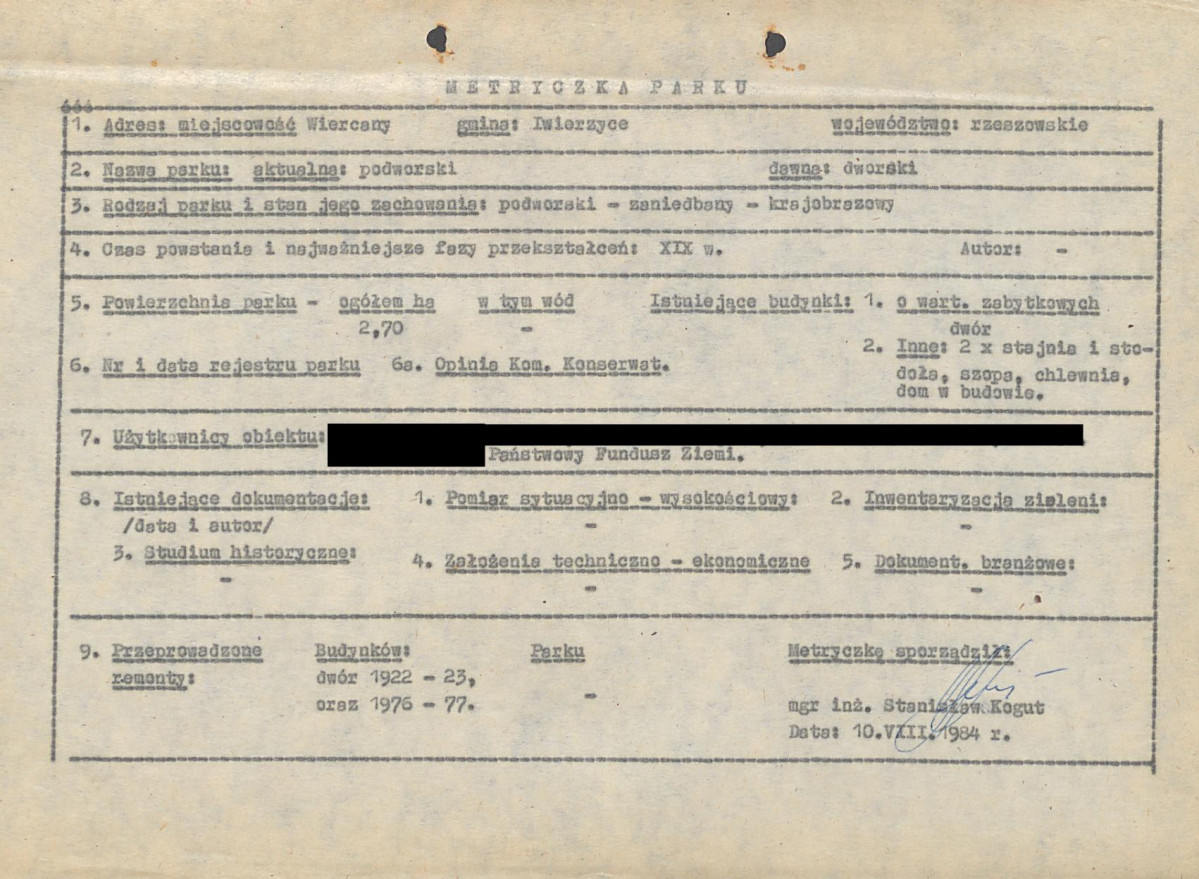 EP - Ewidencja parkowa, skan nr 5