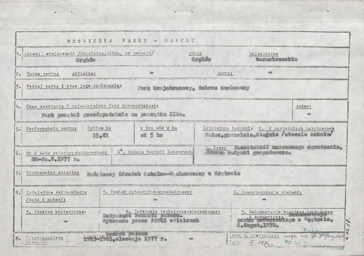 Ewidencja parkowa, skan nr 6