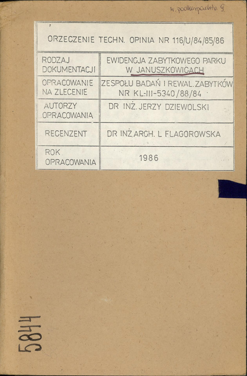 Ewidencja parkowa, skan nr 1