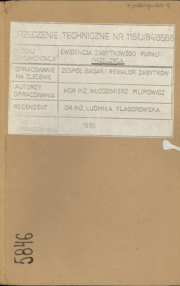 EP - Ewidencja parkowa, skan nr 1