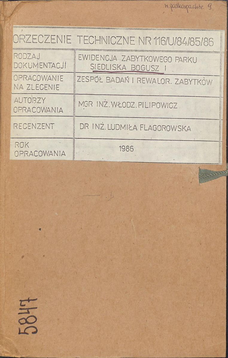 EP - Ewidencja parkowa, skan nr 1