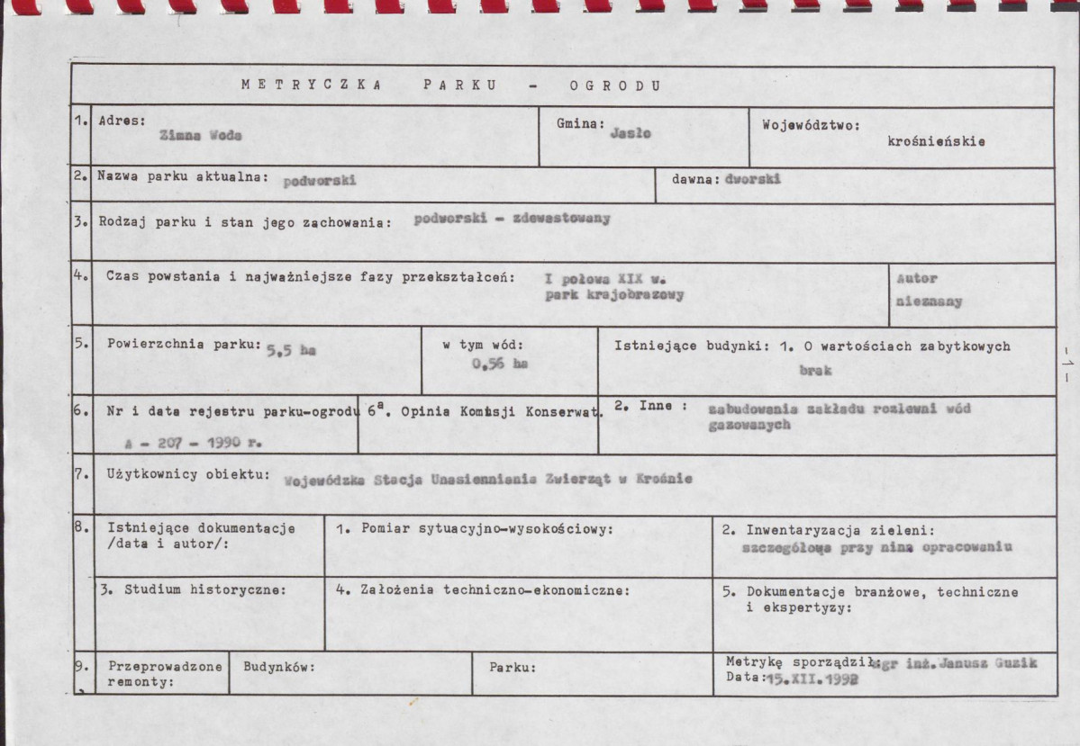 EP - Ewidencja parkowa, skan nr 7