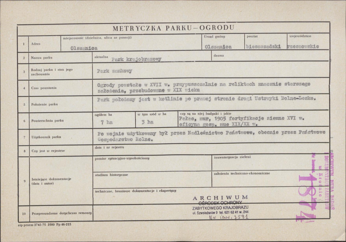 Ewidencja parkowa, skan nr 3