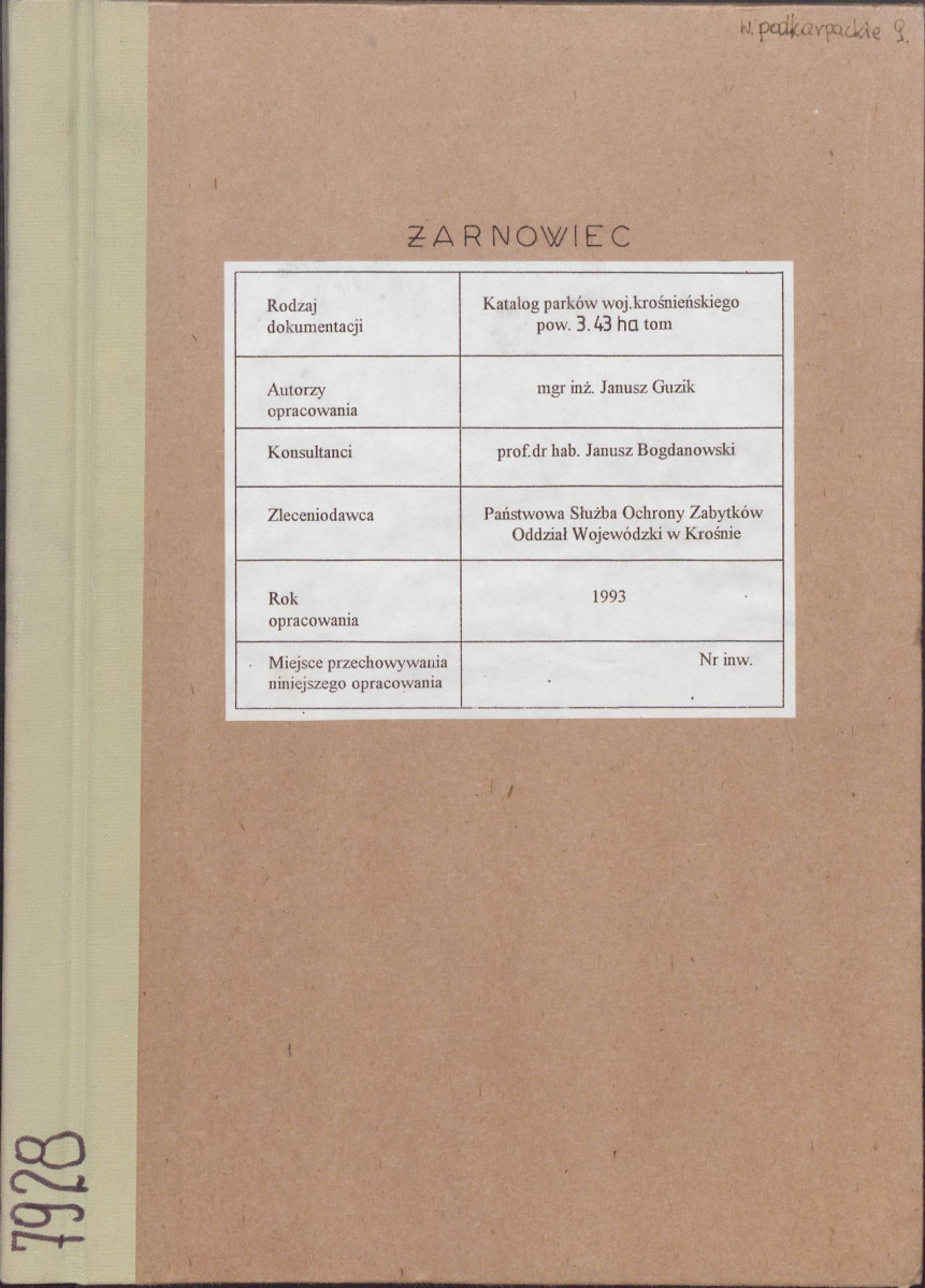 EP - Ewidencja parkowa, skan nr 1