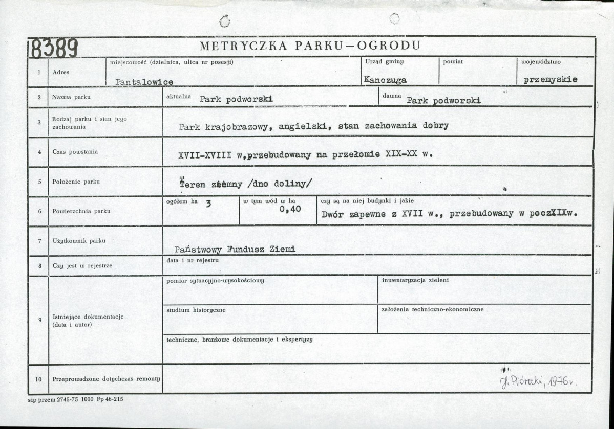 Ewidencja parkowa, skan nr 2