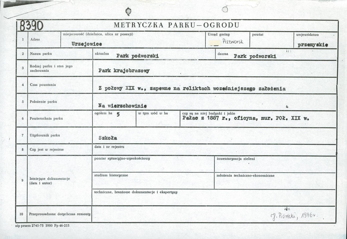 Ewidencja parkowa, skan nr 2