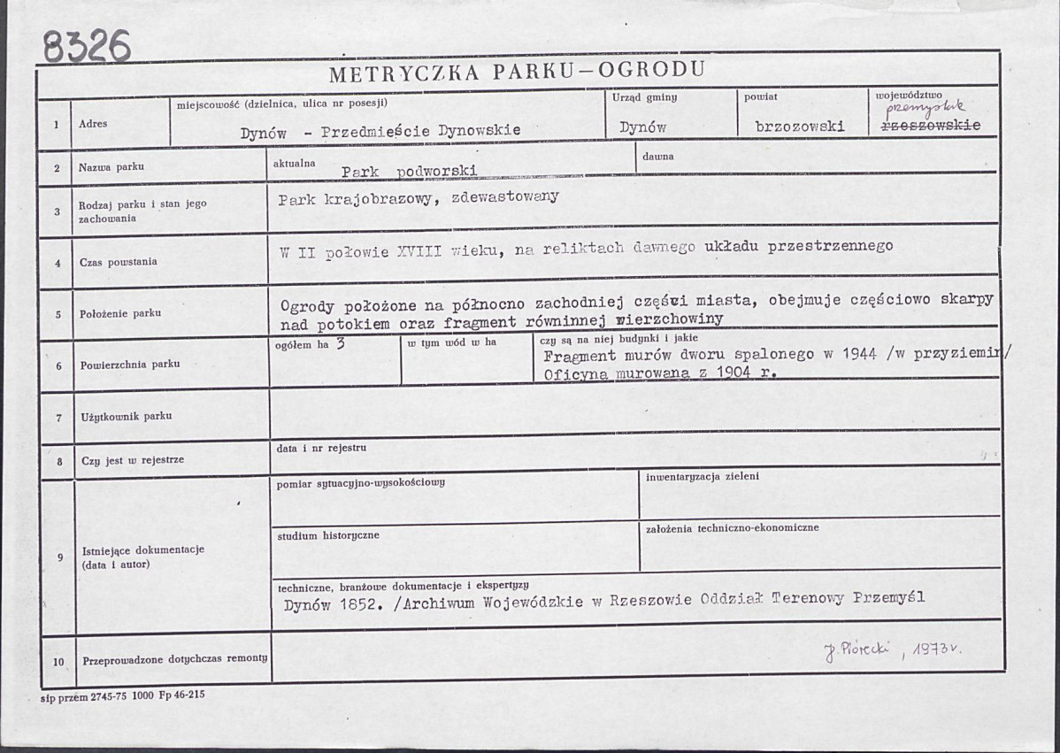 Ewidencja parkowa, skan nr 2