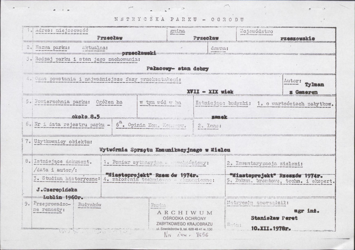 Ewidencja parkowa, skan nr 3