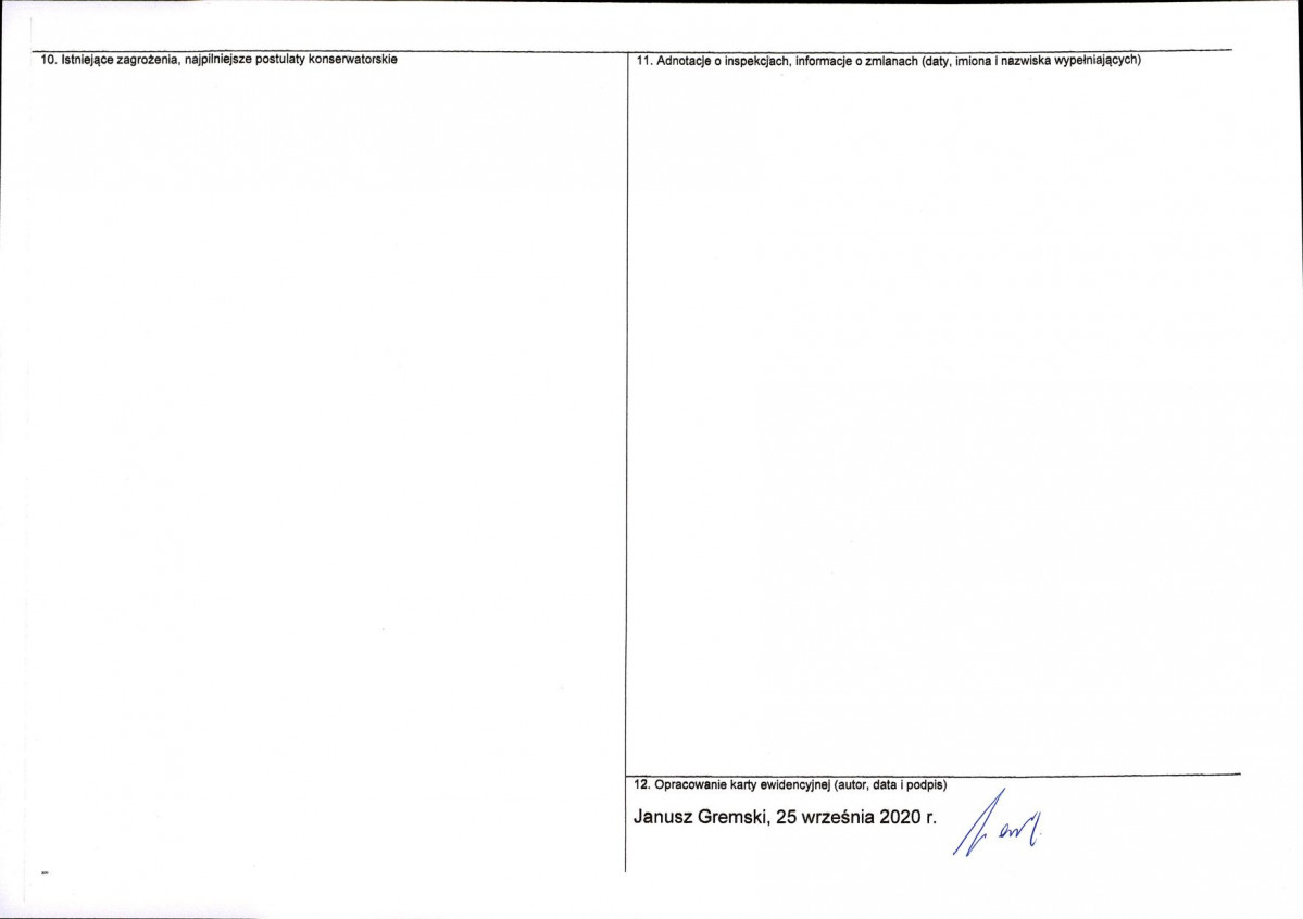 Karta obiektu niewpisanego do rejestru, skan nr 2