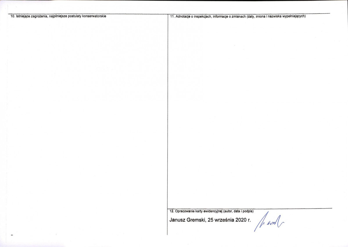Karta obiektu niewpisanego do rejestru, skan nr 2