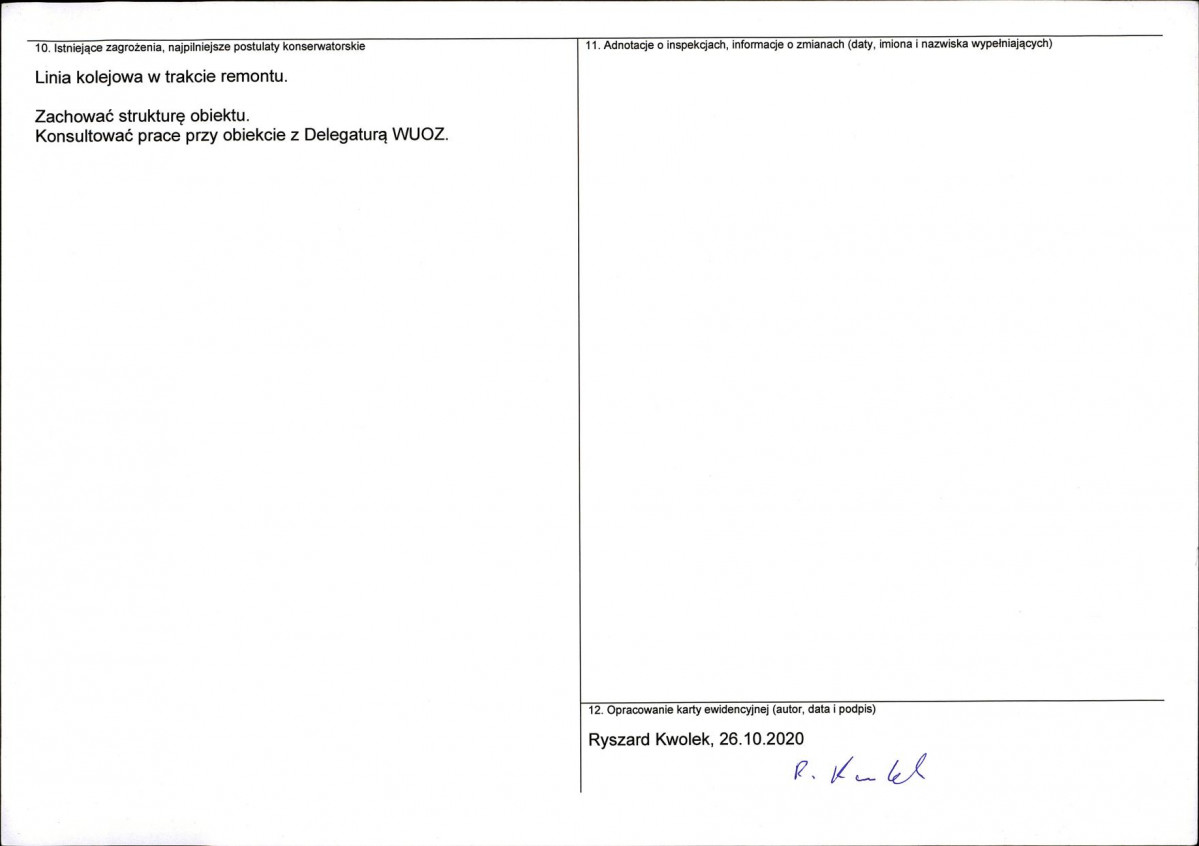 Karta obiektu niewpisanego do rejestru, skan nr 2