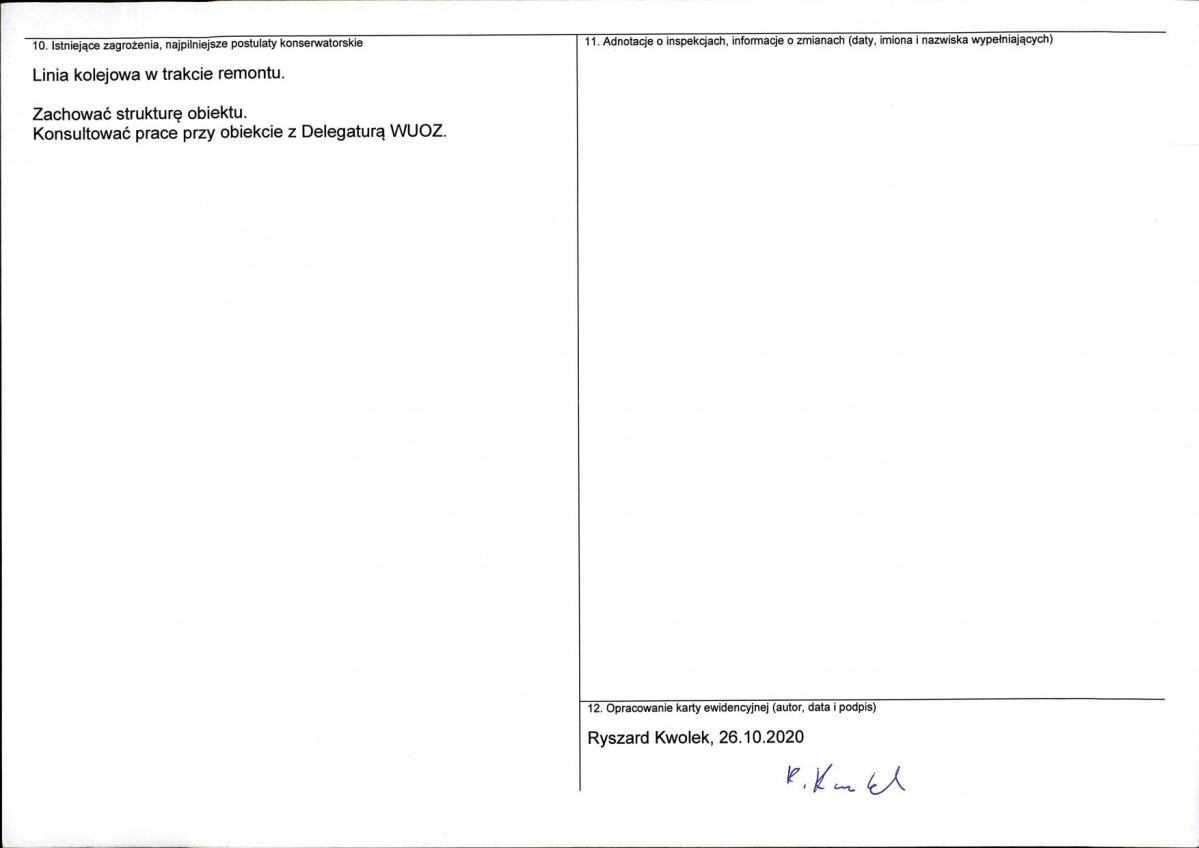 Karta obiektu niewpisanego do rejestru, skan nr 2