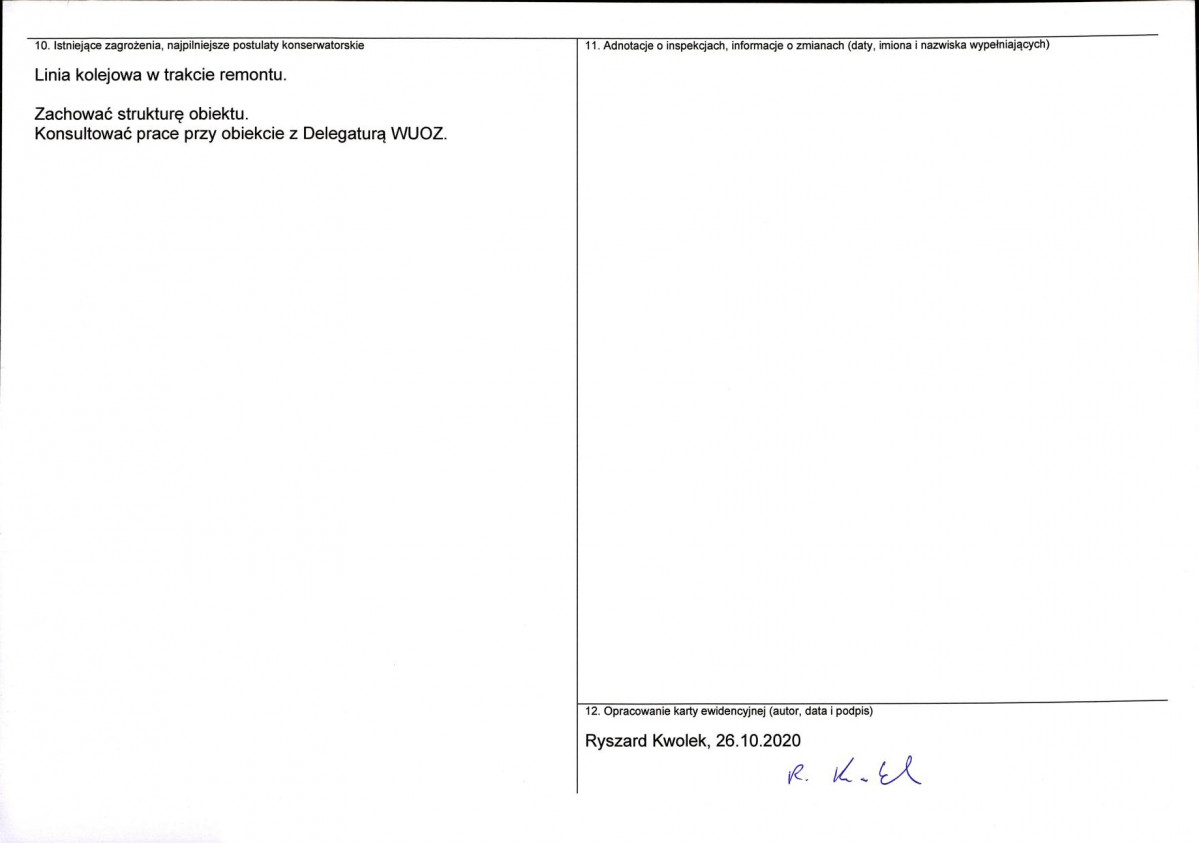 Karta obiektu niewpisanego do rejestru, skan nr 2