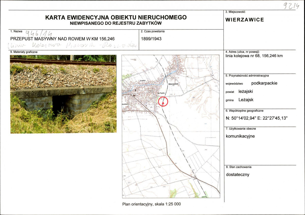 Karta obiektu niewpisanego do rejestru, skan nr 1